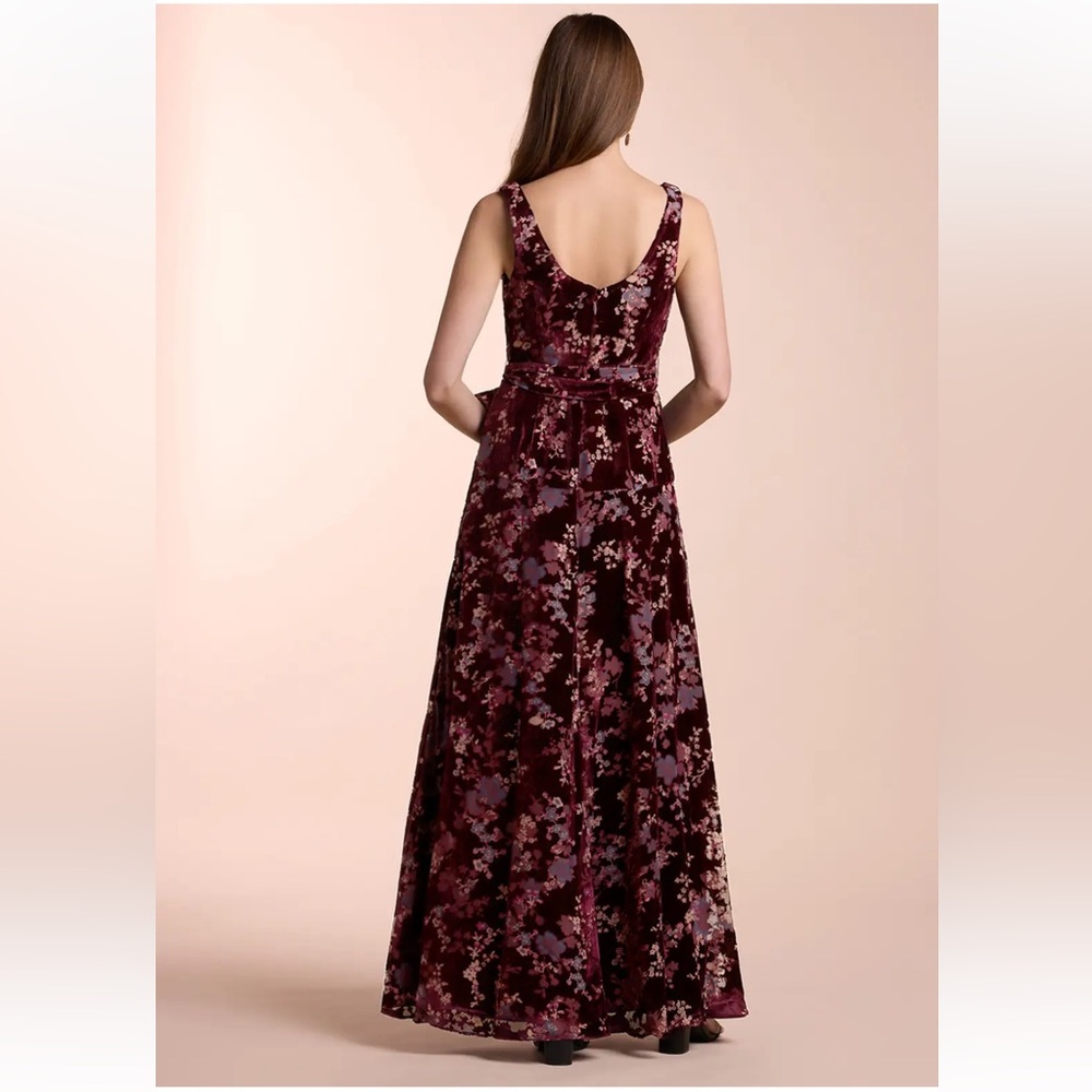 Azazie Atelier KRISTINA WINE GRAY MULTI MAXI DRESS - Size 8 - Picture 2 of 6